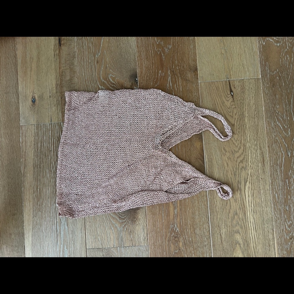 Rose gold mesh tank